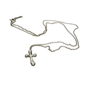 Tiffany and Co Elsa Peretti Cross Pendant Necklace in Sterling Silver (16")